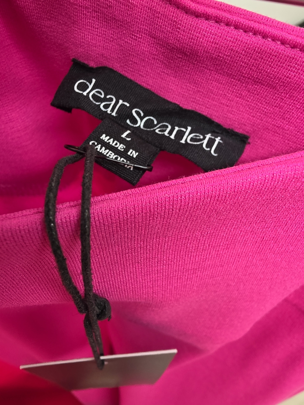 Dear Scarlett Magic Cropped Pants Large Hot Pink Wide Leg Pull On NWT - Picture 5 of 8
